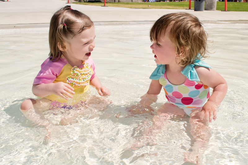 Giggling with her friend