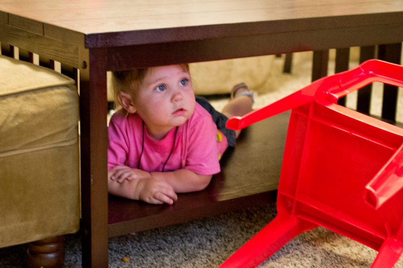 Watching the TV from the comfort of her cave