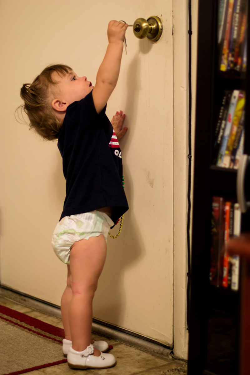I've got my shoes on. I'm ready to go outside.