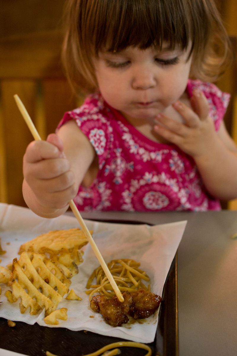 Eating with a chopstick