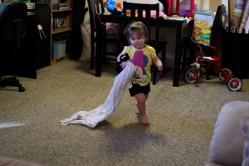 Running laps to her inspirational music