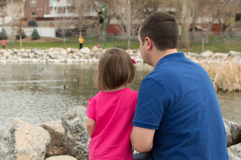 Watching ducks with Daddy