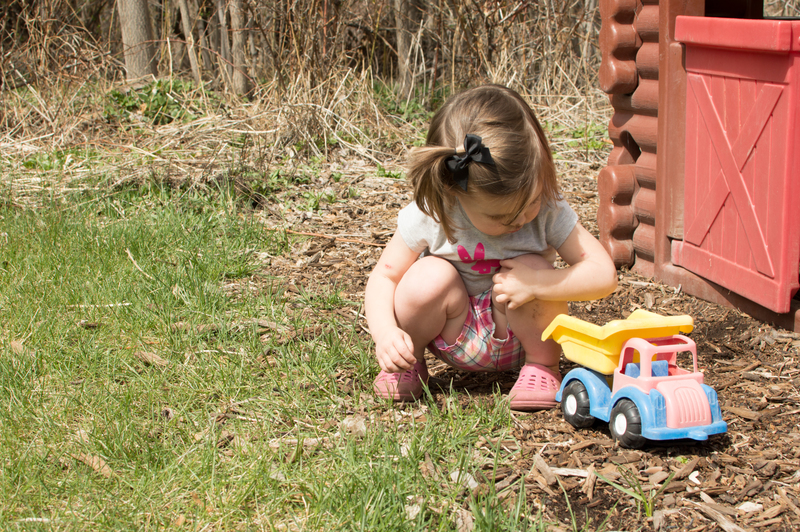 Playing outside at a friend's house