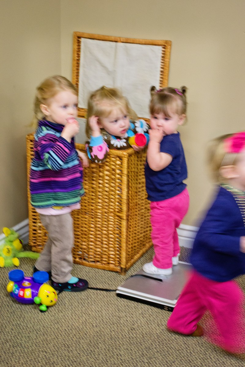 Four little girls running around!