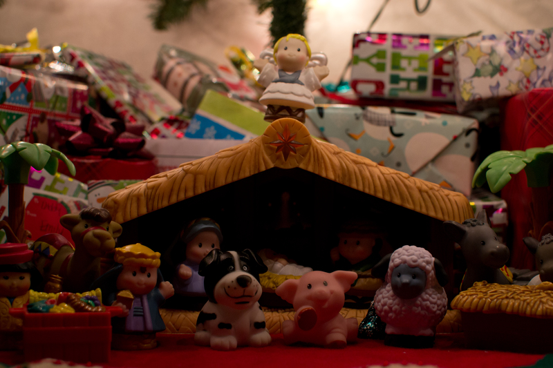 Had a few extra visitors for Baby Jesus's birth.