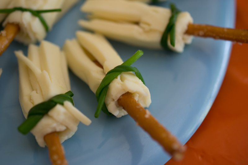 Cheese and Pretzel Broomsticks