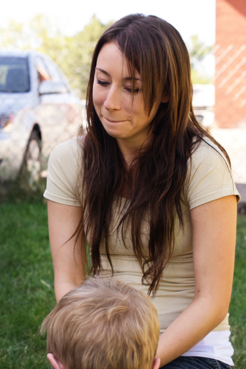 Trying to hold in a laugh