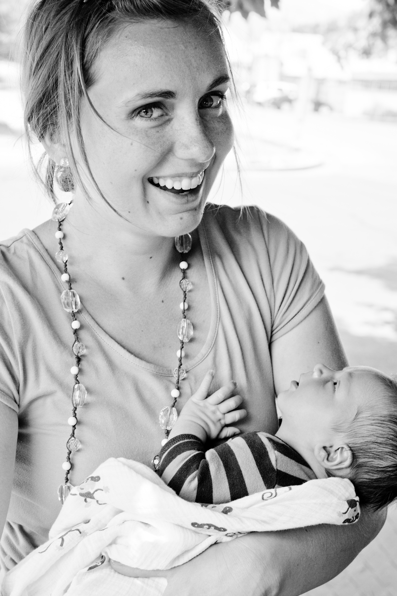 Holding the McConkie's baby