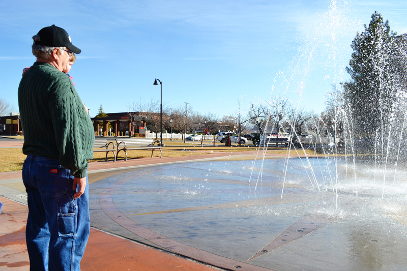 Checking out the fountain