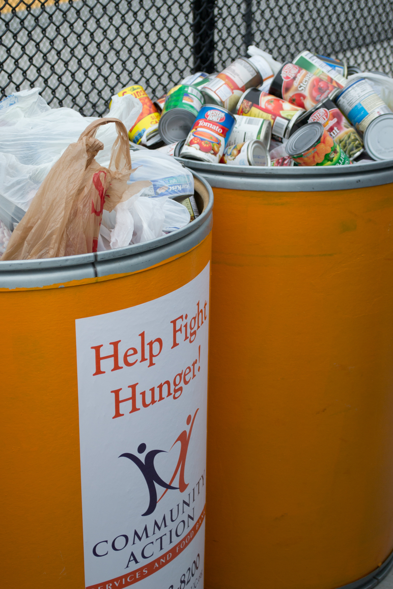 We had to bring a canned food item in order to ride the train