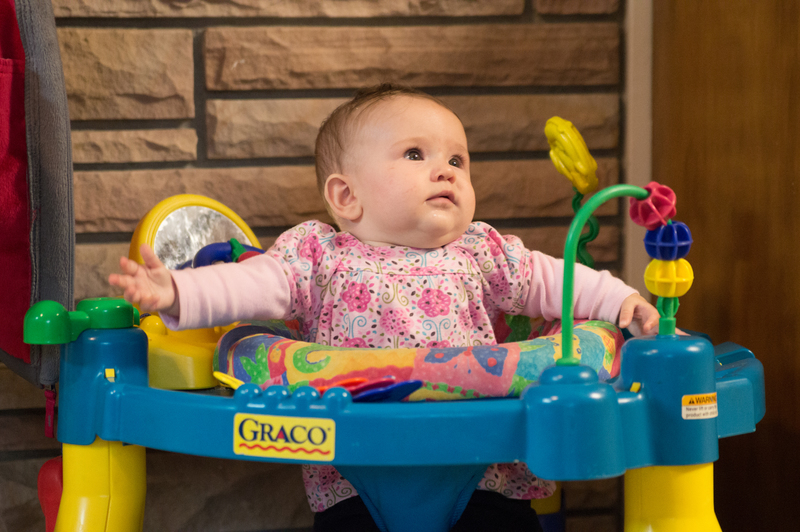 Miss Lindsay enjoys her time at home while the older girls go out trick-or-treating