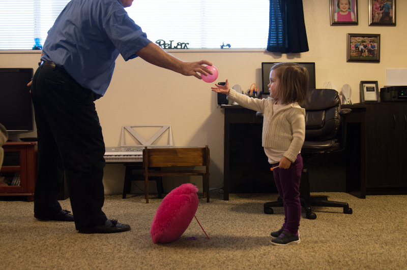 Playing ball with Papa