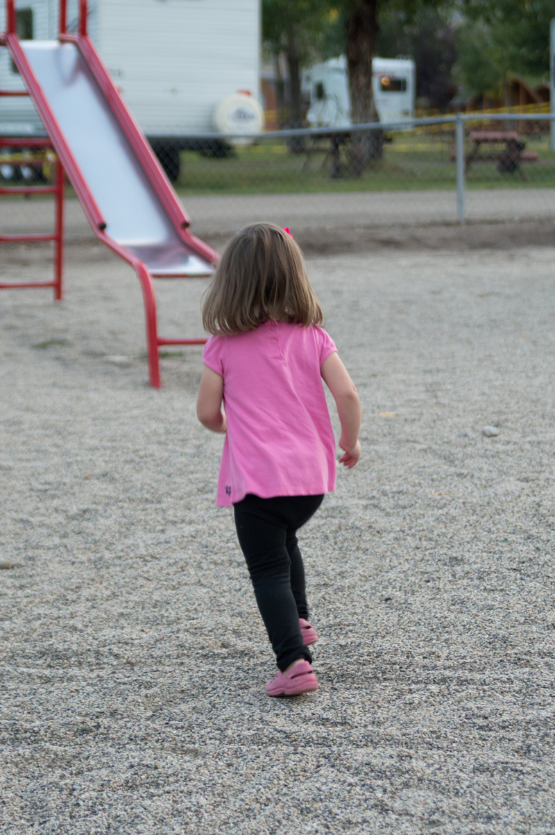 Running to the slide