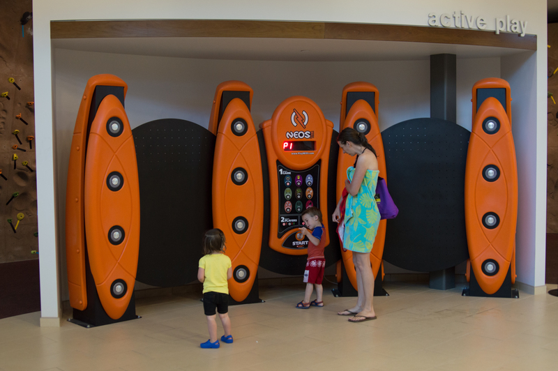 Interactive Play (the circles light up and you have to touch them, like whack a mole)