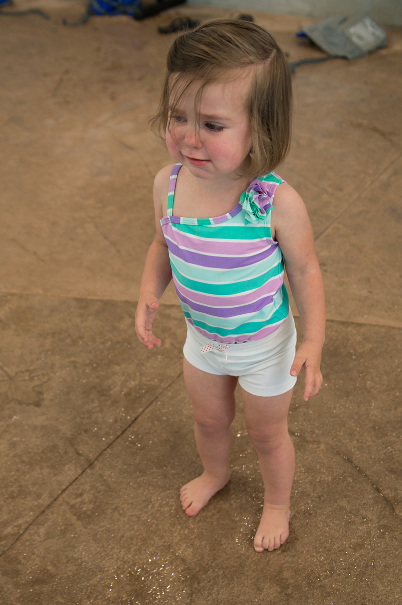 Em's nervous about the water (especially the splashing) at first