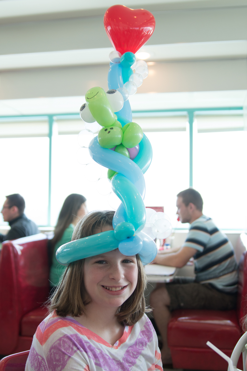 Turtle in a wave with bubbles and a heart