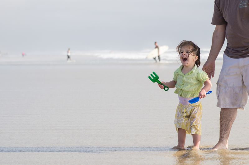 She had fun being hit by the wave