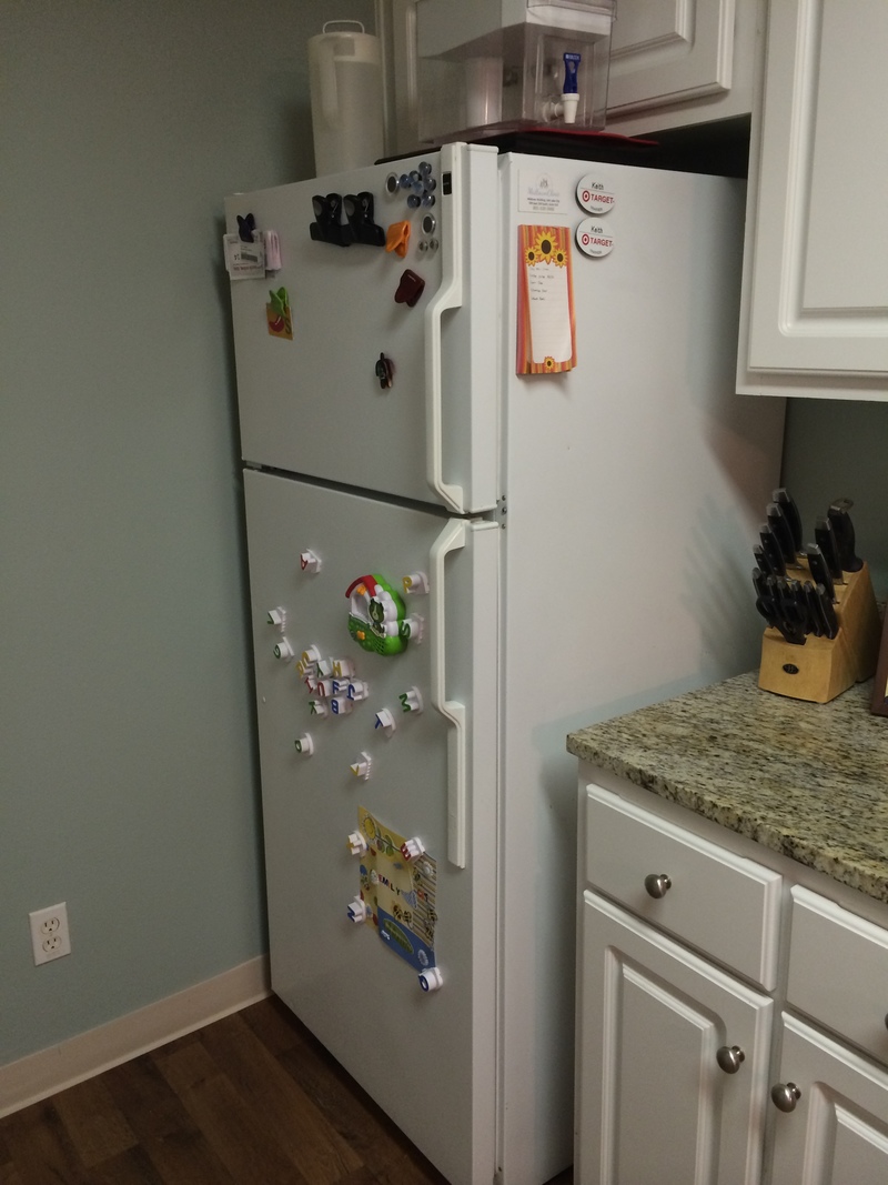 Fridge, complete with alphabet magnets