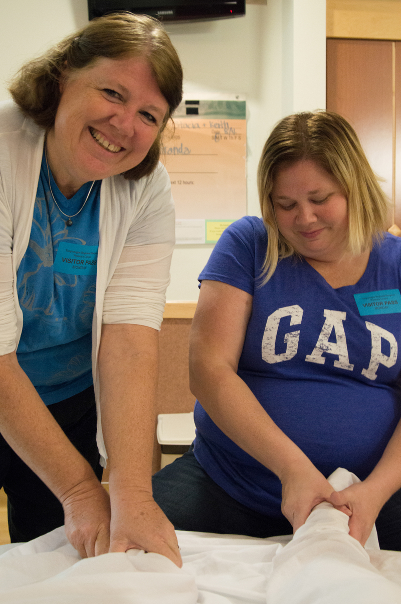 Massaging Stacia's feet