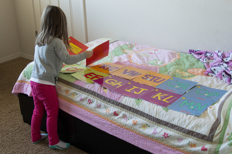 Checking out the book set Em got