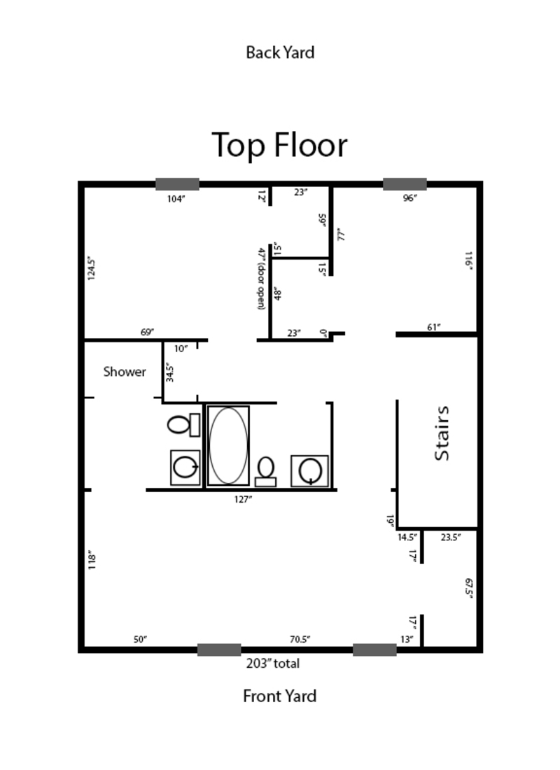 Upstairs measurements and layout
