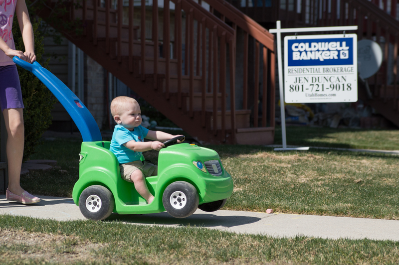 Time for the front yard with its paved sidewalks