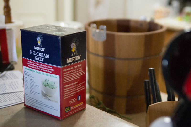 Making homemade ice cream